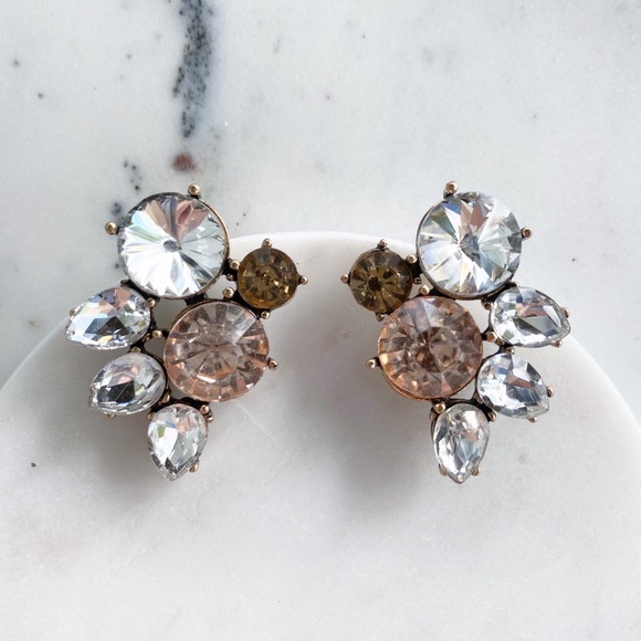 "Emerson" Earrings || Clear Crystal Statement - Picture 3 of 10